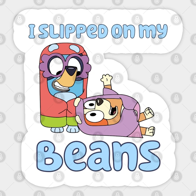 slipped on my beans Sticker by HYPERBOXJGJ